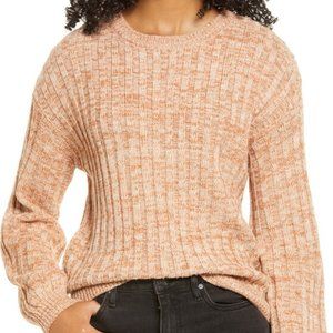 Blank NYC Heather Ribbed Crewneck Sweater NWT